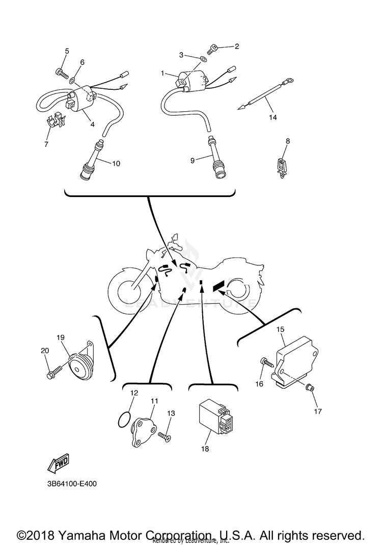 Electrical 2 V STAR 650 CLASSIC - XVS65AYCS - 2009 Schematic