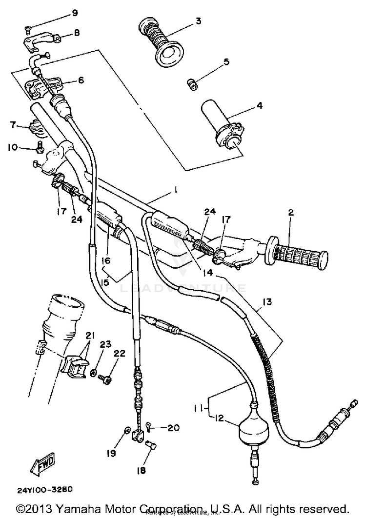 Handlebar Cable Yz250k L Schematic