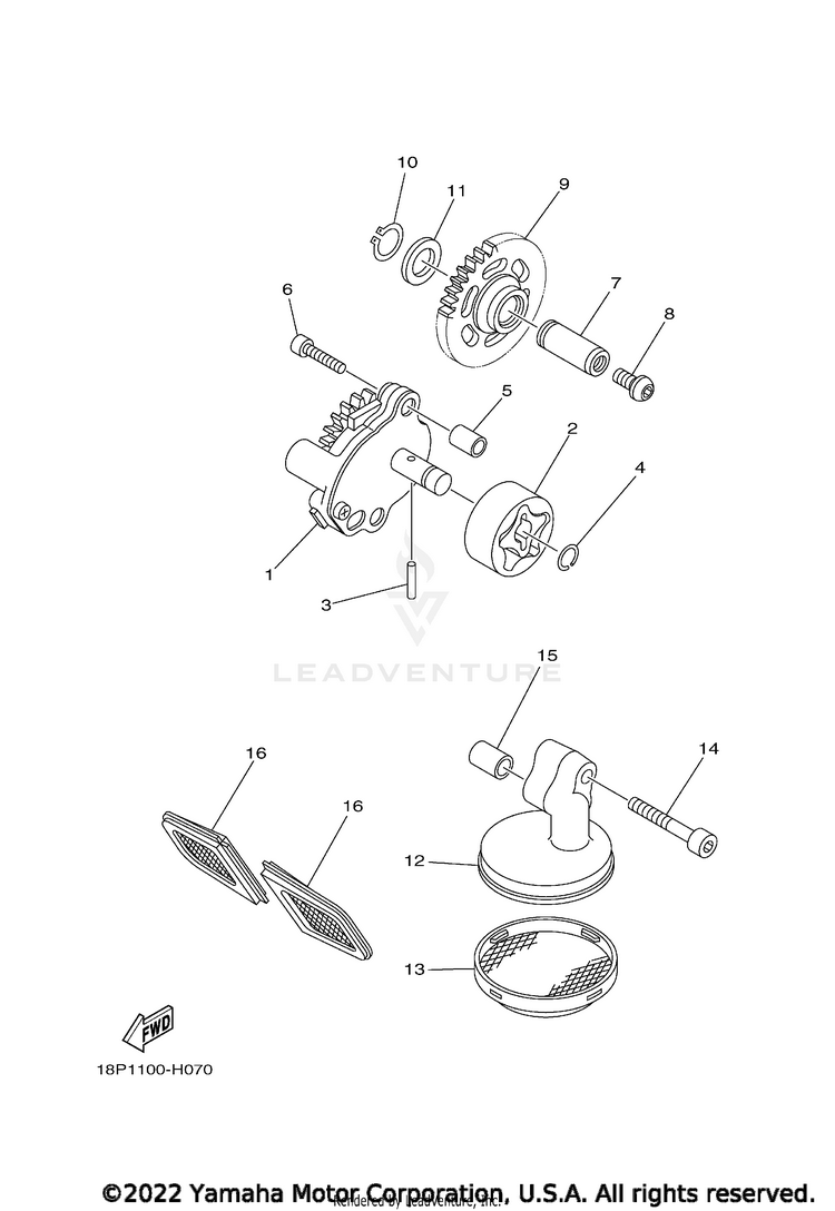 Oil Pump YFZ450R SE - YFZ45YSSNB - 2022 Schematic