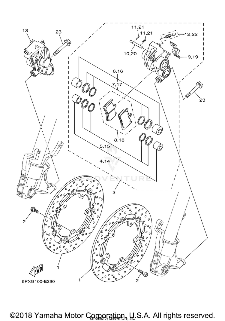 Front Brake Caliper Schematic