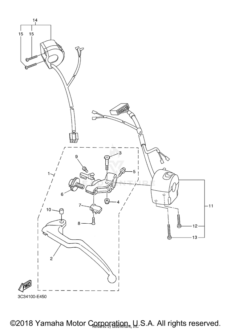 Handle Switch Lever FZ1 - FZS10XCGY - 2008 Schematic