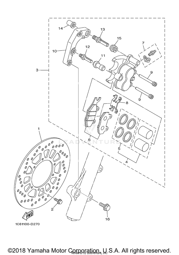 Front Brake Caliper Schematic