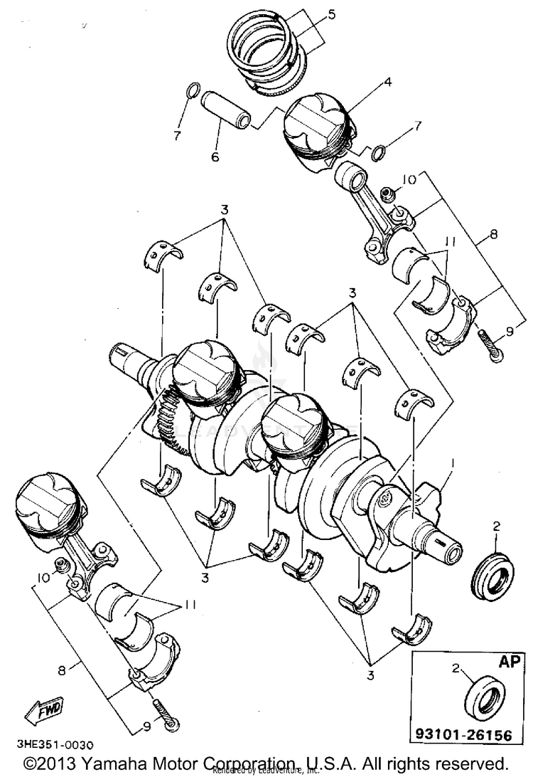 Crankshaft Piston Schematic