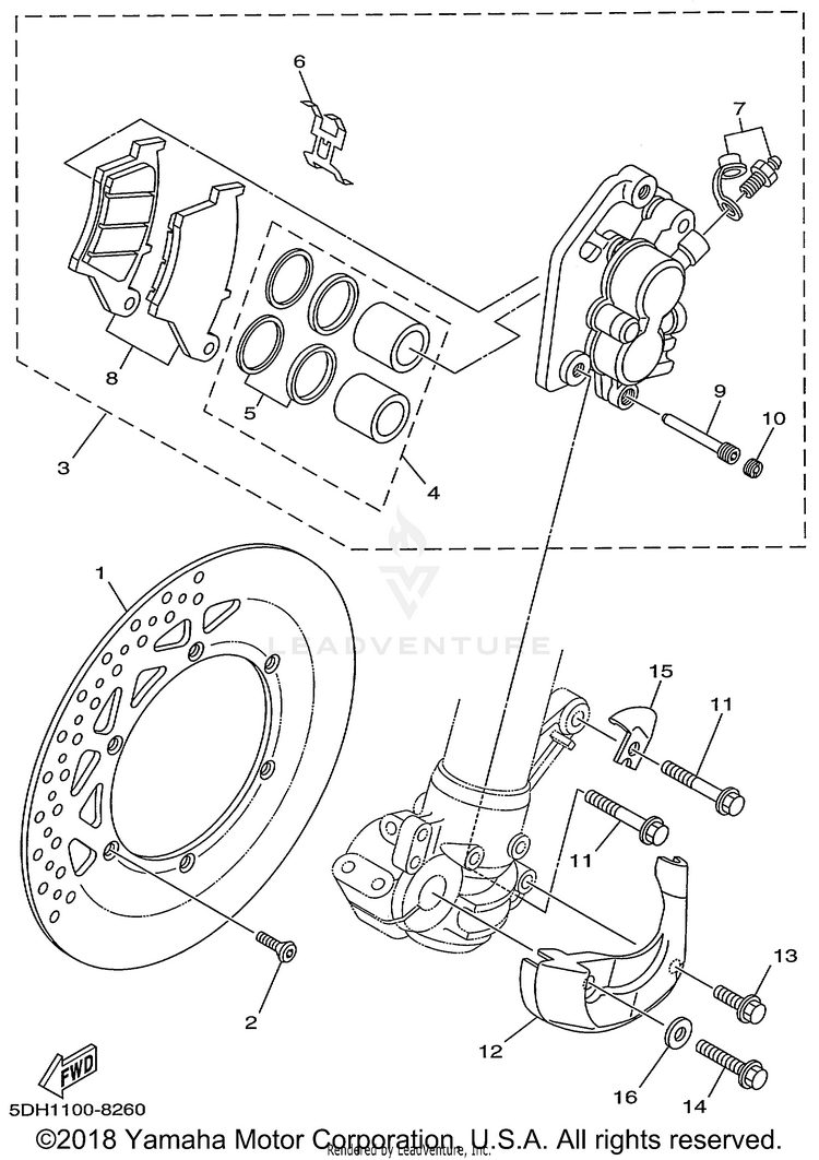 Front Brake Caliper Schematic