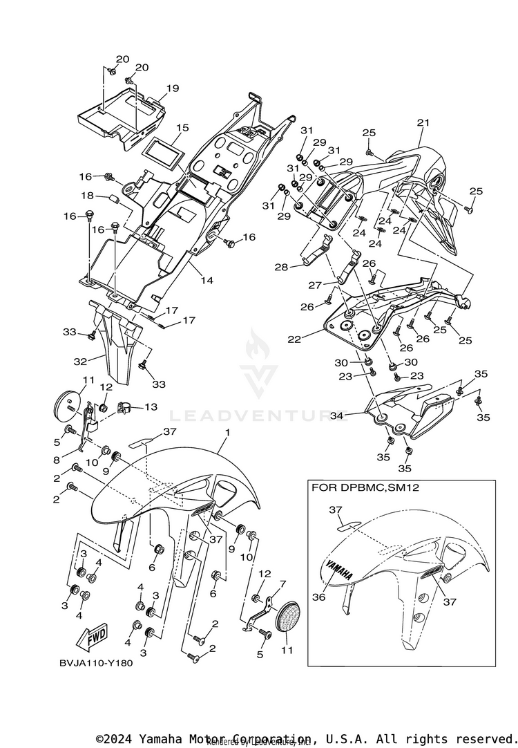 Fender YZFR3 ABS - YZFR3APB - 2023 Schematic