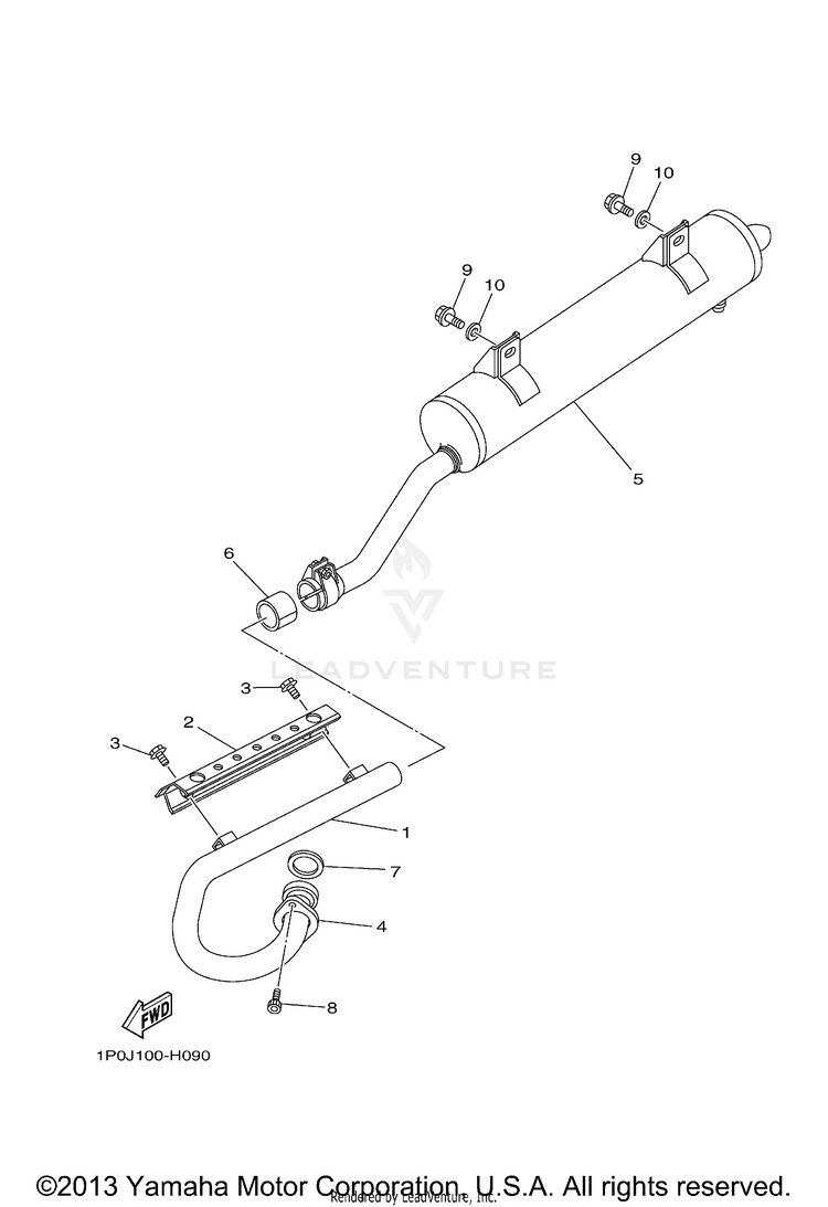 Exhaust BIG BEAR 250 - YFM25BYB - 2009 Schematic