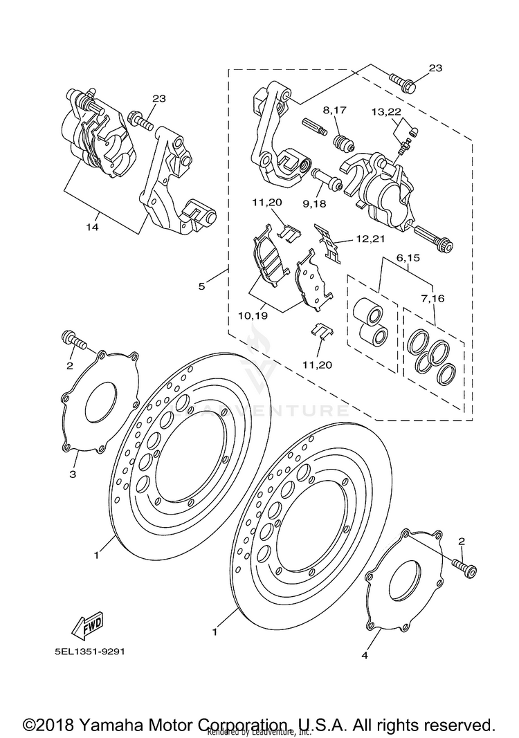 Front Brake Caliper Schematic