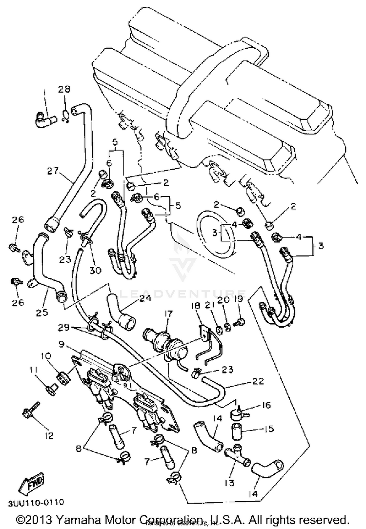 Air Cooler FZR600RAC - 1990 Schematic