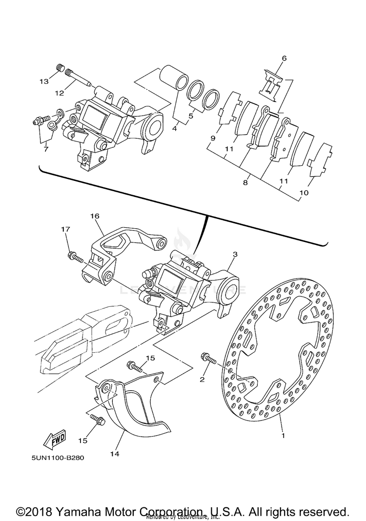 Rear Brake Caliper Schematic