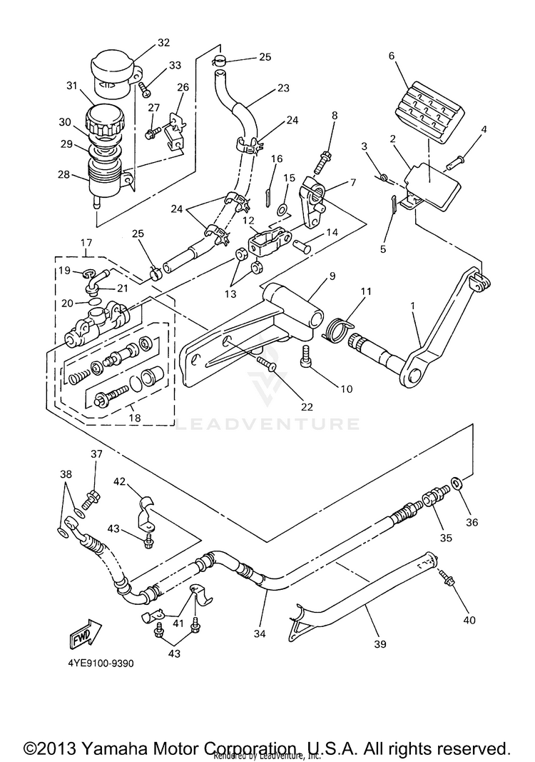 Rear Master Cylinder Schematic