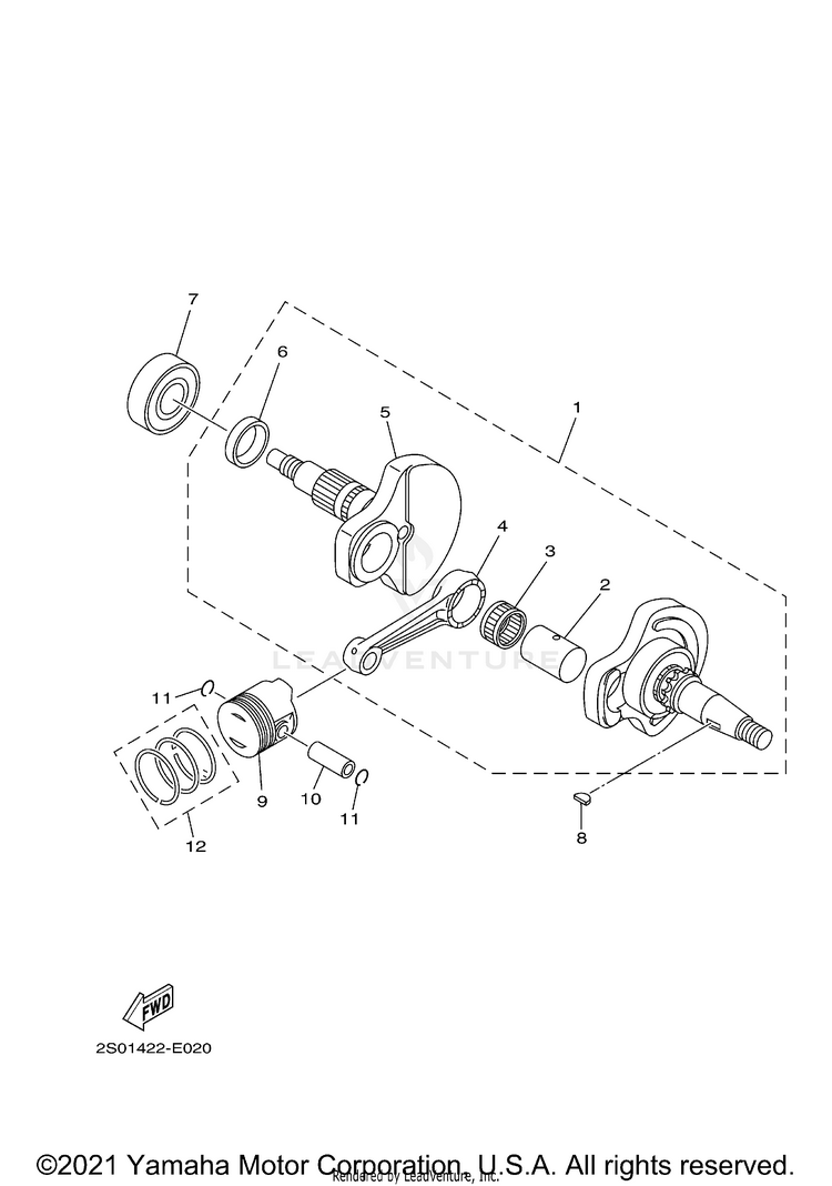 Crankshaft & Piston Schematic