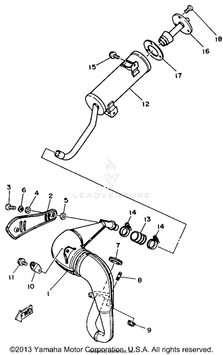 Exhaust BLASTER - YFS200D - 1992 Schematic