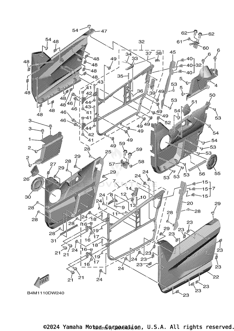 Side Cover WOLVERINE RMAX 2 - YXE10WPAMS - 2021 Schematic