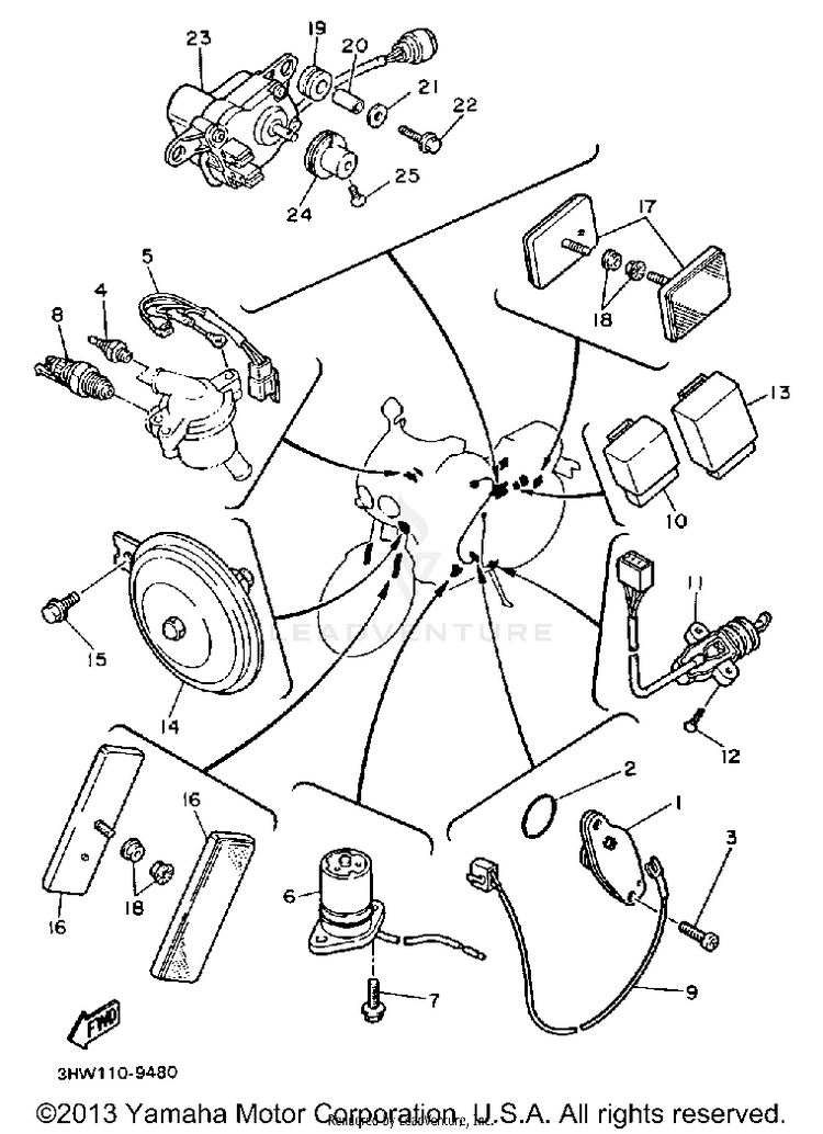 Electrical 2 FZR600AC - 1990 Schematic