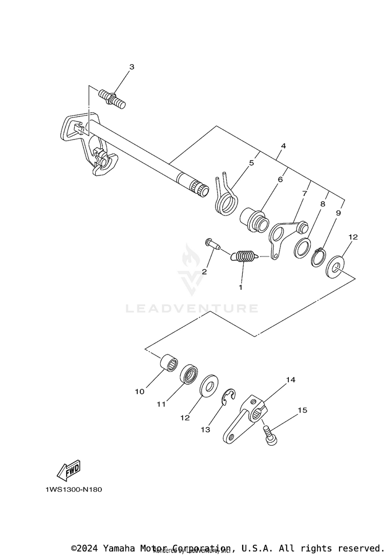 Shift Shaft TENERE 700 - XTZ7NB - 2022 Schematic