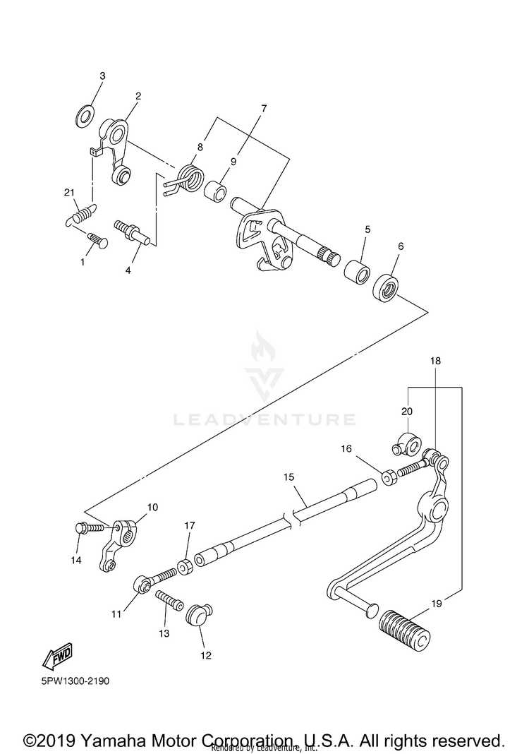 Shift Shaft R1 - YZFR1RC - 2003 Schematic
