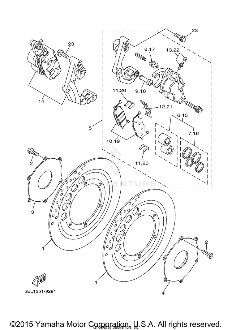 Front Brake Caliper Schematic
