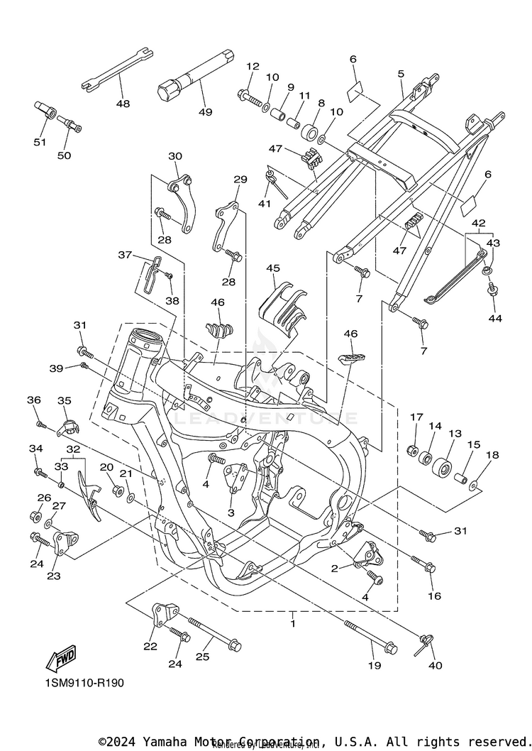 Frame YZ250F - YZ250FGL - 2016 Schematic