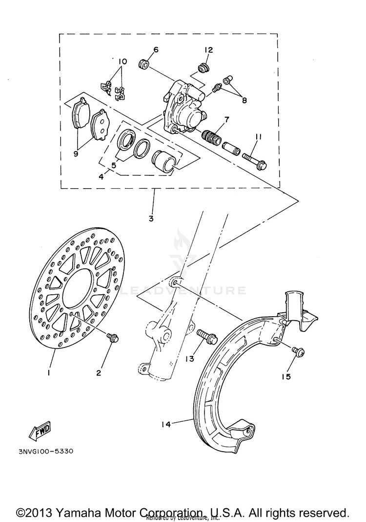 Front Brake Caliper Schematic