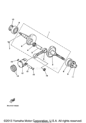 Crankshaft. Piston Schematic