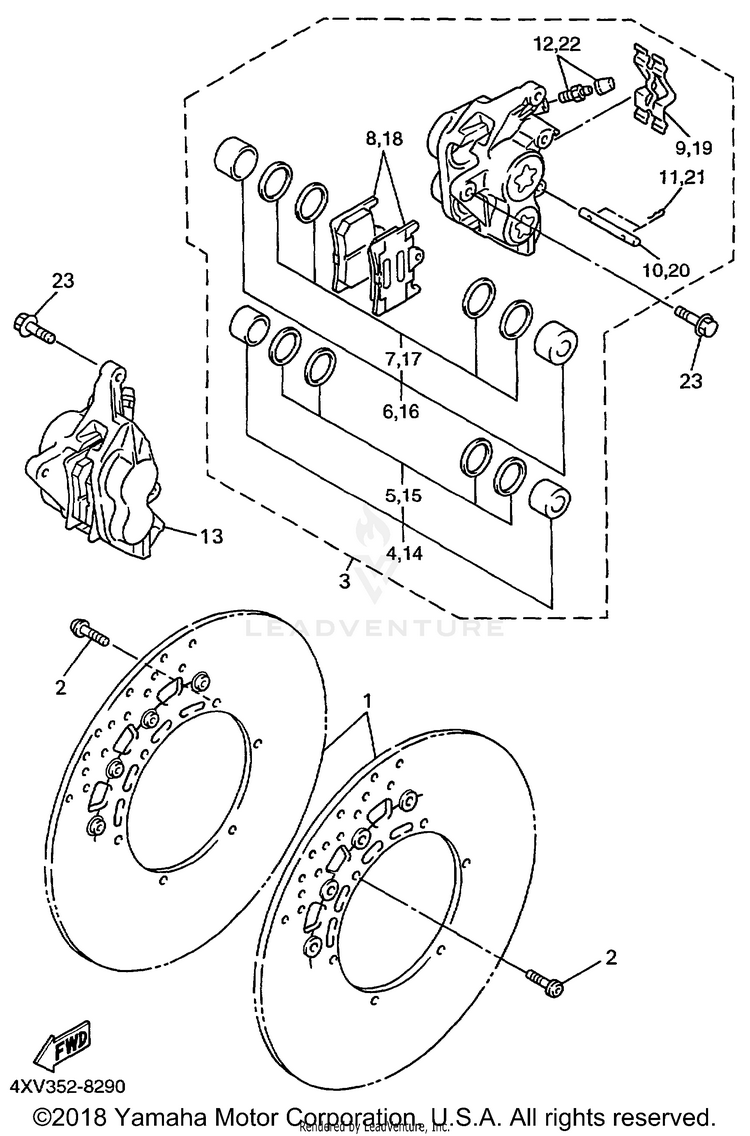 Front Brake Caliper Schematic