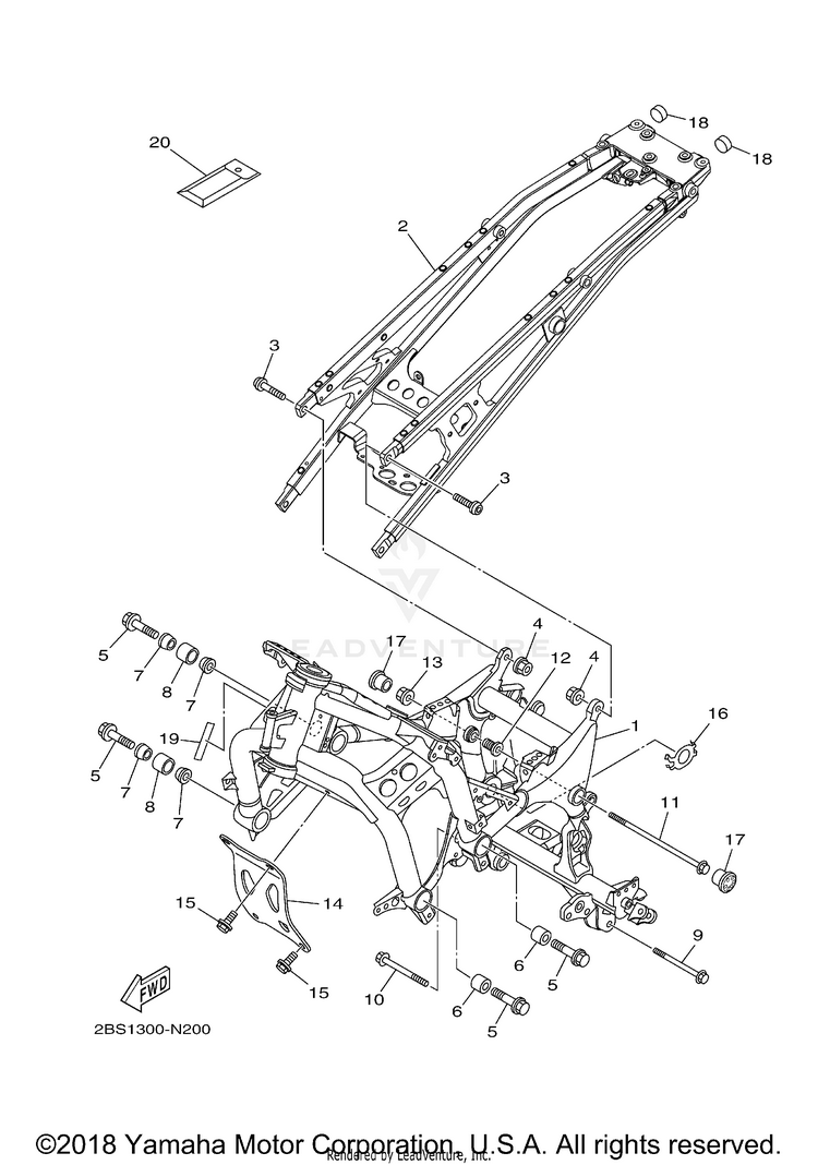 Frame SUPER TENERE - XTZ12GCY - 2016 Schematic