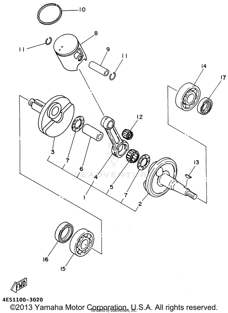 Crankshaft - Piston Schematic