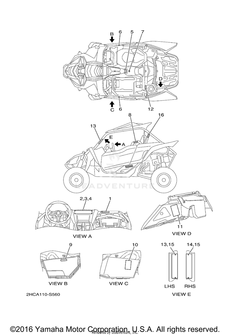 Emblem Label 1 YXZ1000R EPS - YXZ10YMXHO - 2017 Schematic
