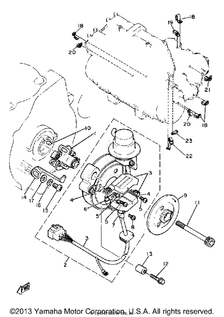 Pickup Coil Governor XS1100LG - 1980 Schematic