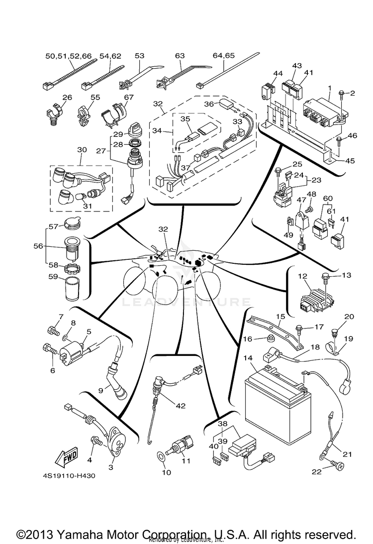 Electrical 1 BIG BEAR 400 4WD - YFM40FBZGR - 2010 Schematic