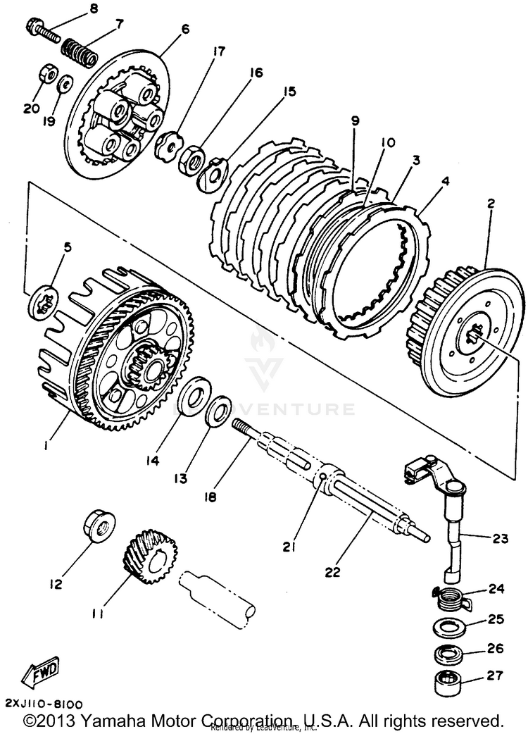 Clutch BLASTER - YFS200F - 1994 Schematic