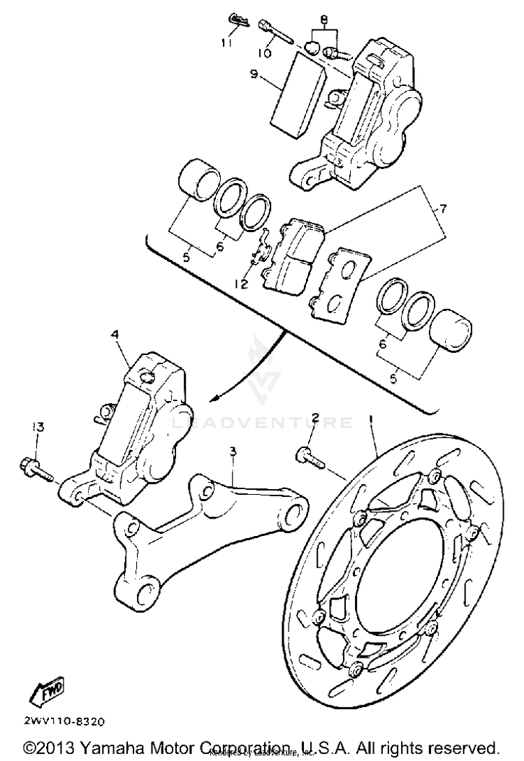 Rear Brake Caliper Schematic