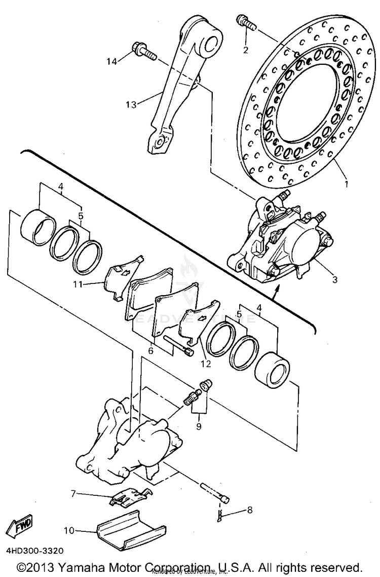 Rear Brake Caliper Schematic