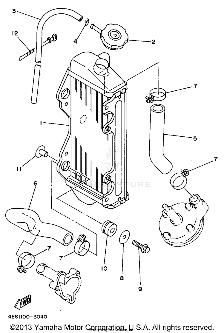 Radiator - Hose Schematic