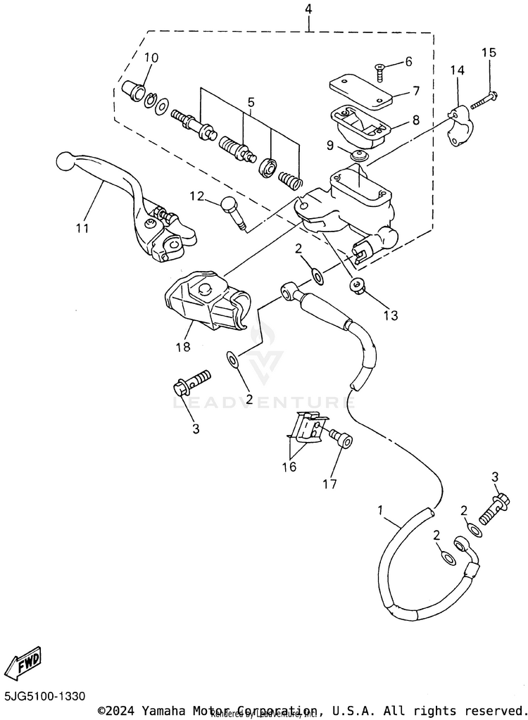 Front Master Cylinder Schematic