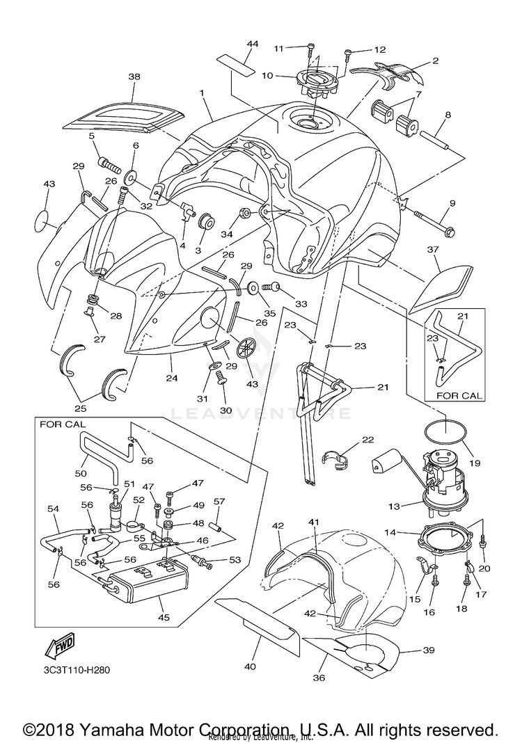 Fuel Tank FZ1 - FZS10YCG - 2009 Schematic
