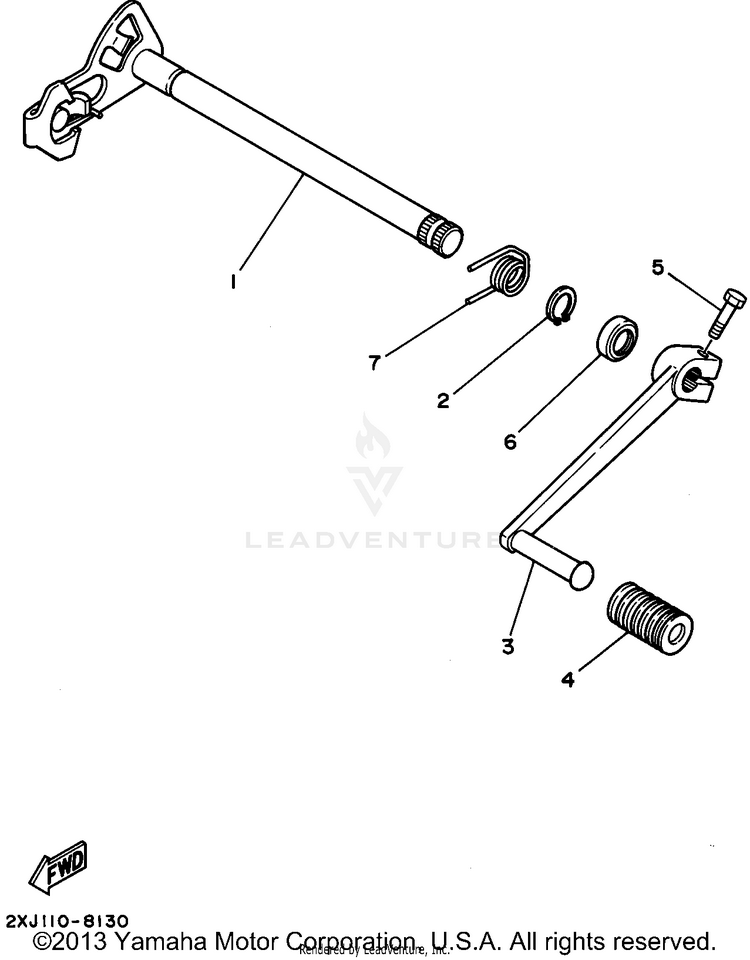Shift Shaft BLASTER - YFS200G - 1995 Schematic