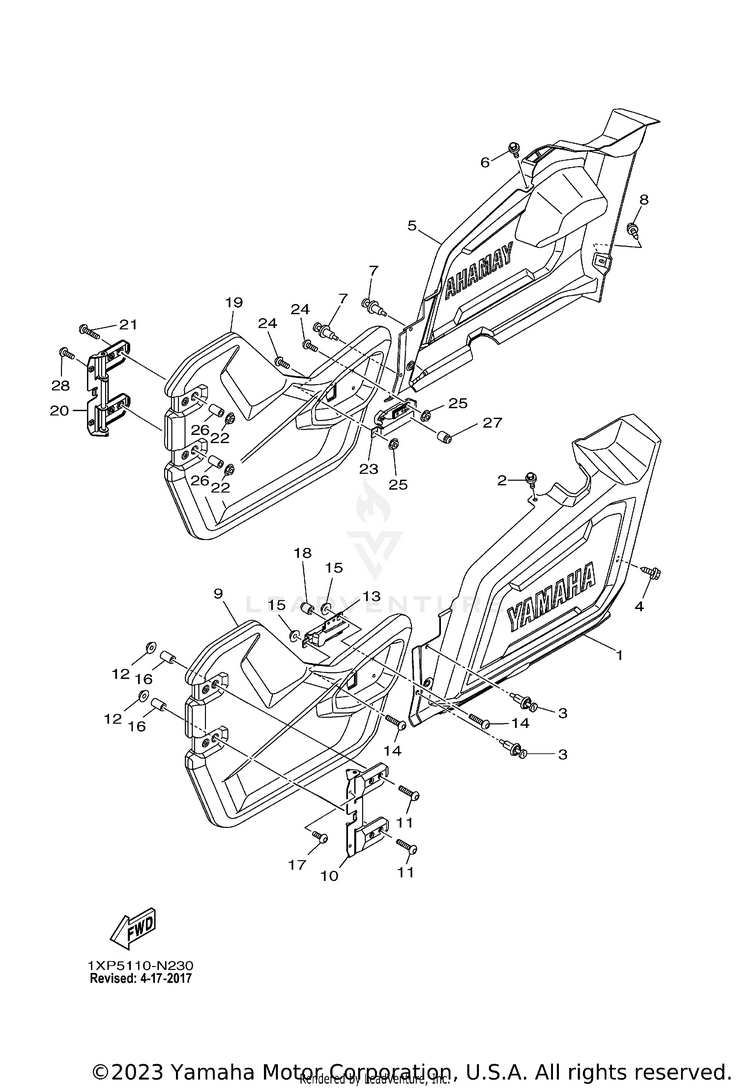 Side Cover VIKING EPS SE - YXM700PSFS - 2015 Schematic