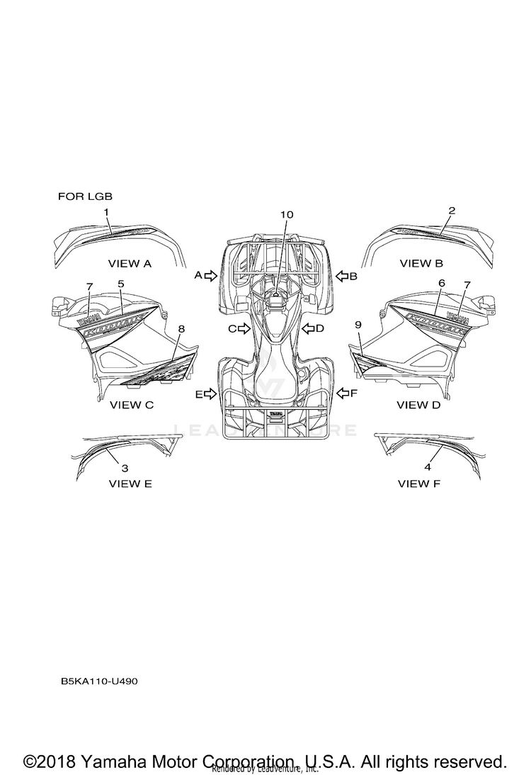 Graphics KODIAK 700 EPS 4WD S - YFM70KPSKB - 2019 Schematic