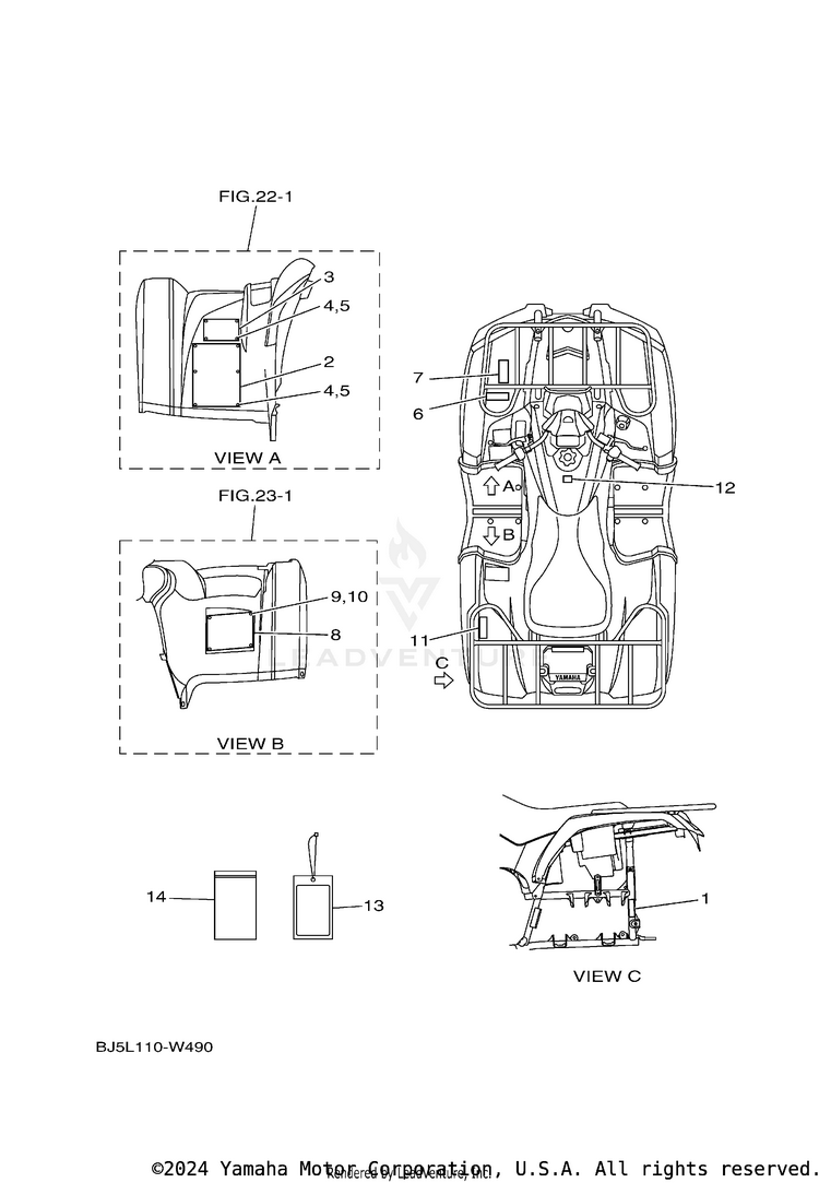 Emblem Label 1 KODIAK 450 - YFM45KDXMG - 2021 Schematic