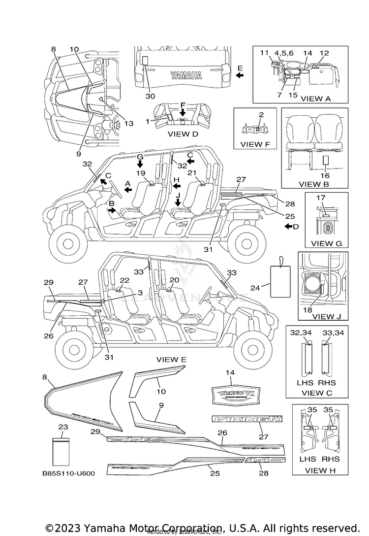 Emblem Label 1 VIKING VI EPS RANCH - YXC70VPRKC - 2019 Schematic