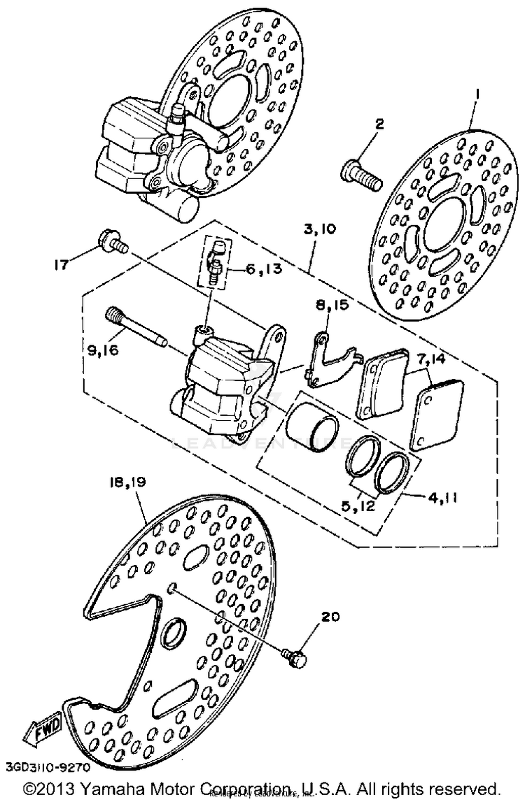 Front Brake Caliper Schematic