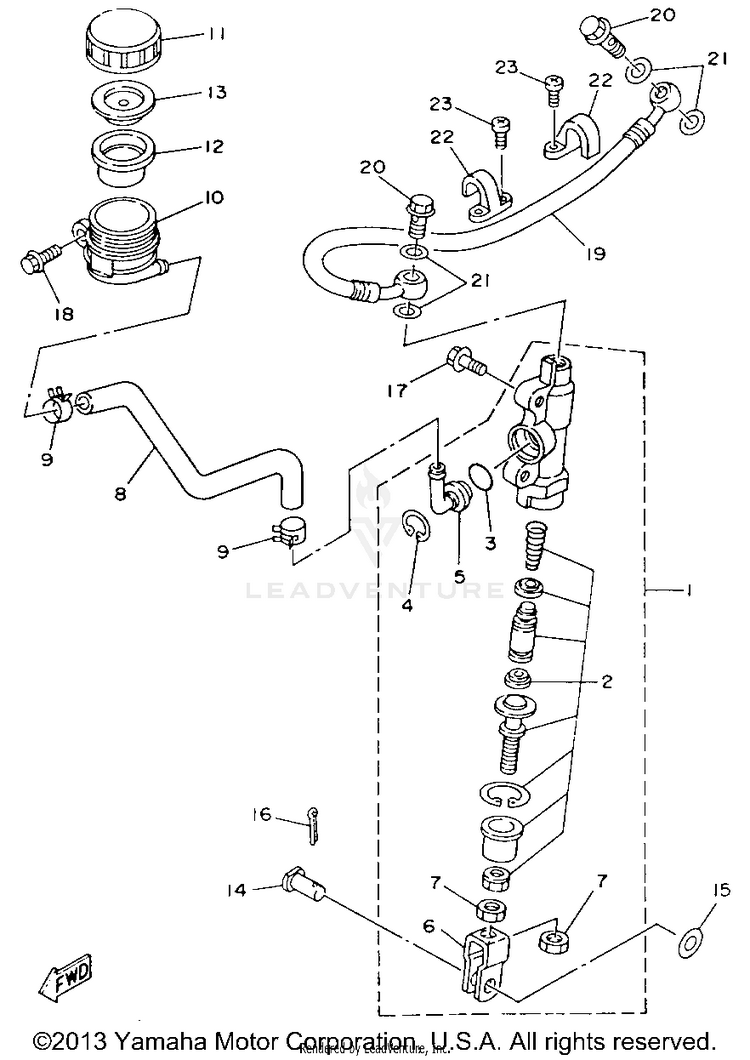 Rear Master Cylinder Schematic