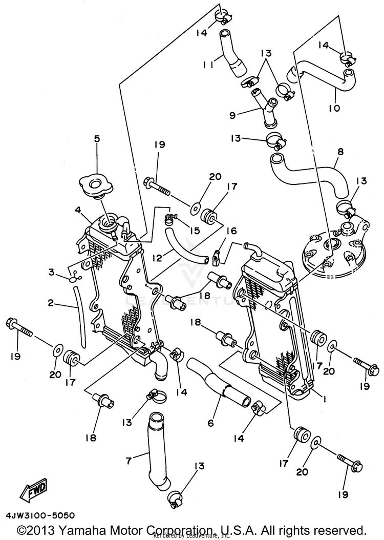 Radiator - Hose Schematic