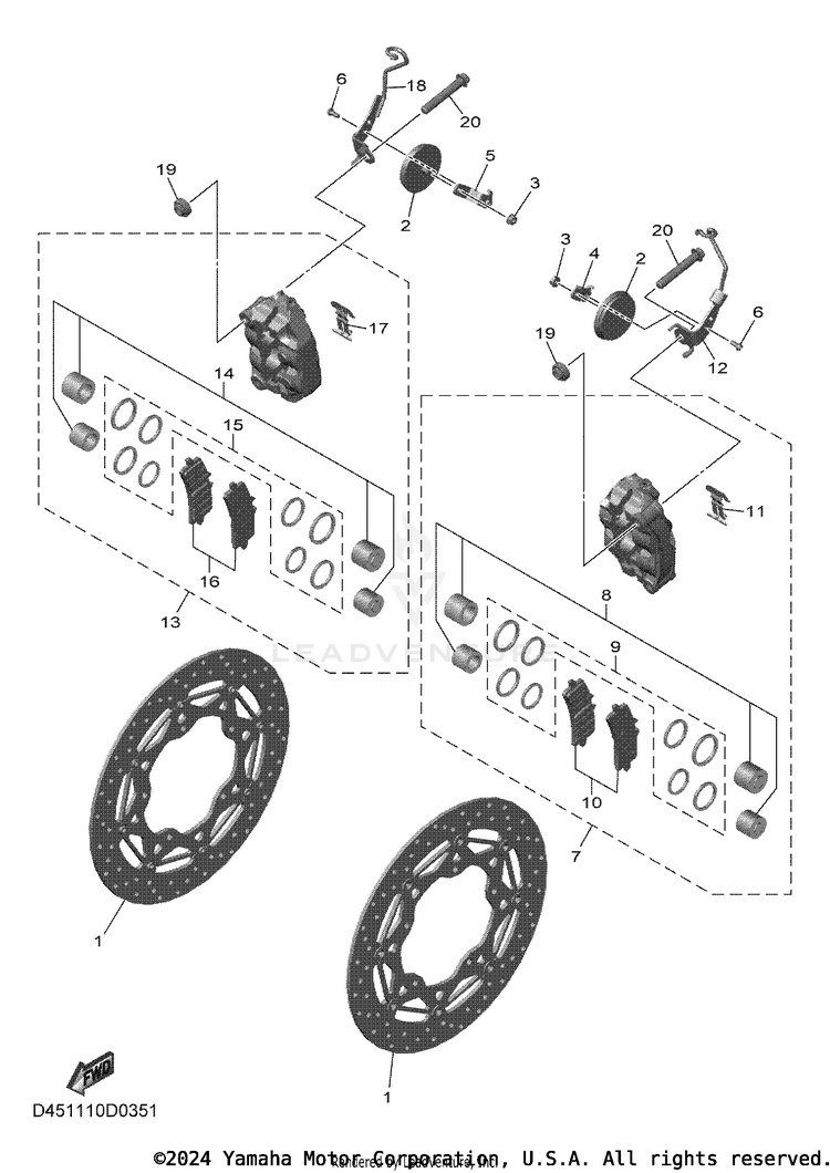 Front Brake Caliper Schematic