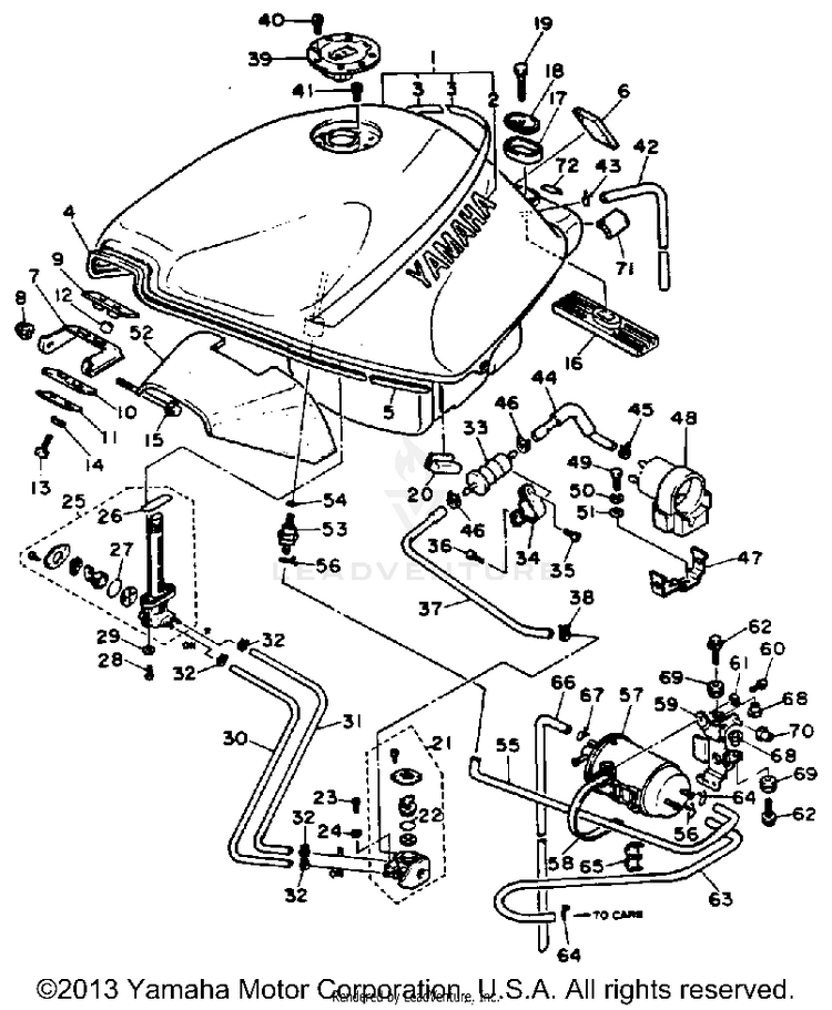 Fuel Tank California Model Only Schematic
