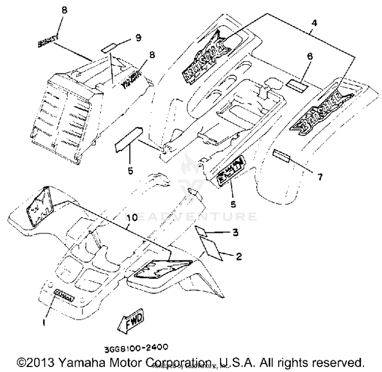 Emblem-Label 1 BANSHEE - YFZ350D_MN - 1992 Schematic