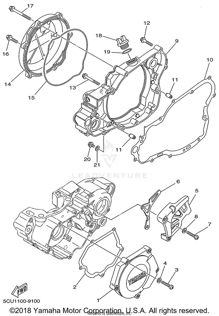 Crankcase Cover 1 Schematic