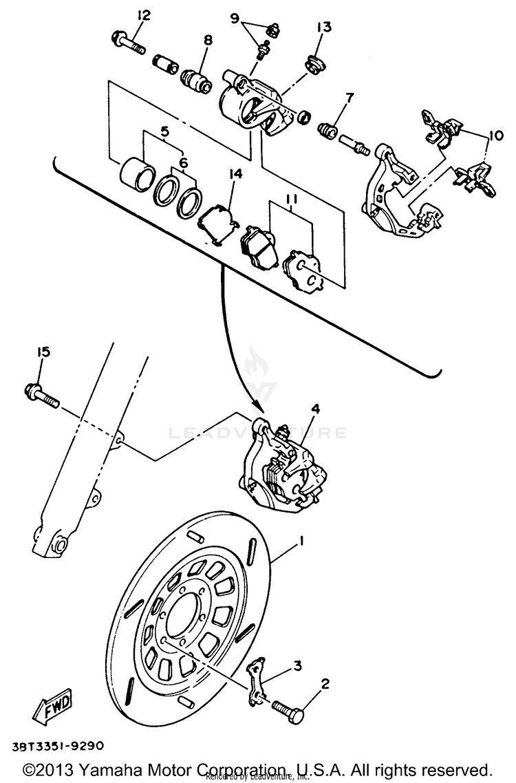 Front Brake Caliper Schematic