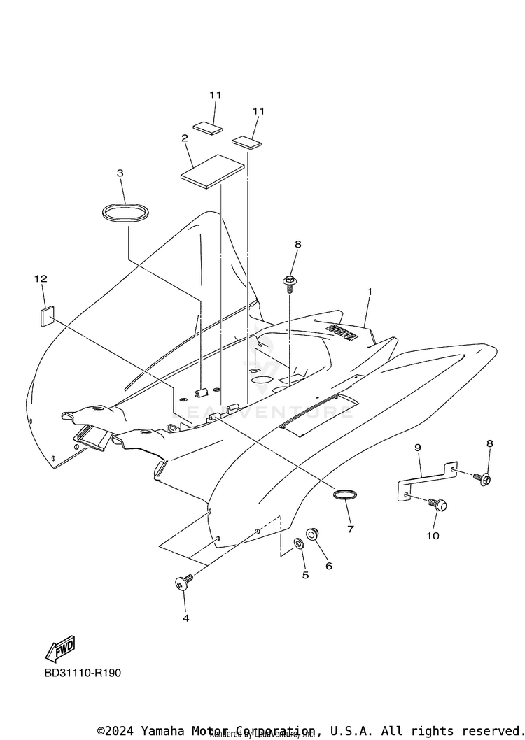 Rear Fender RAPTOR 90 - YFM09RYXJL - 2018 Schematic